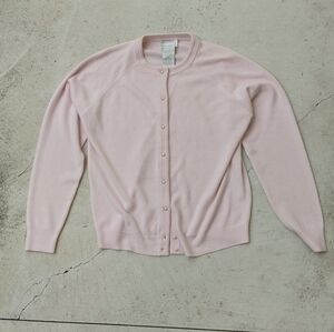 Designers Originals Light Pink Pearl-Button Cardigan